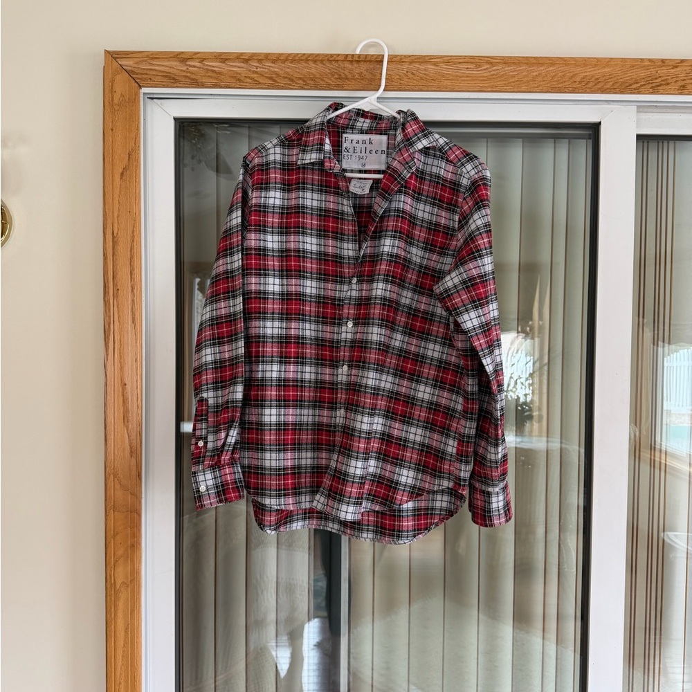 Frank & Eileen Red, Black & White Plaid Button-Down Shirt